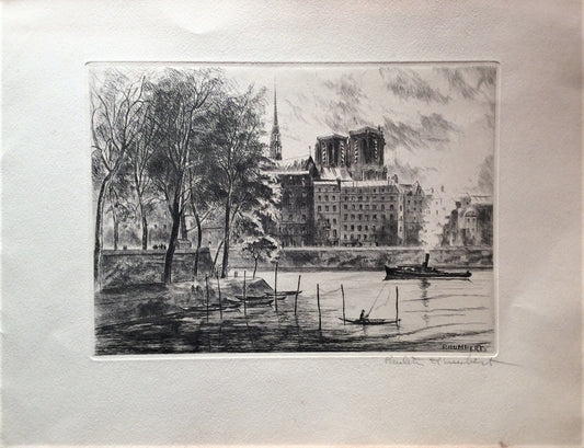 Humbert La Seine devant Notre Dame de Paris 1951