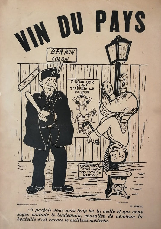 Jaffeux Humour Vin du pays Publicité 20e