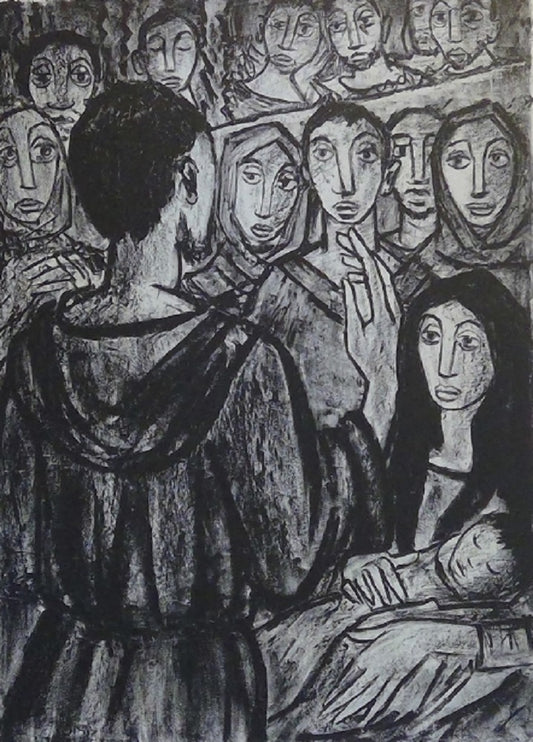 Loisel Saint François prêchant devant une mère et son enfant (Planche refusée)