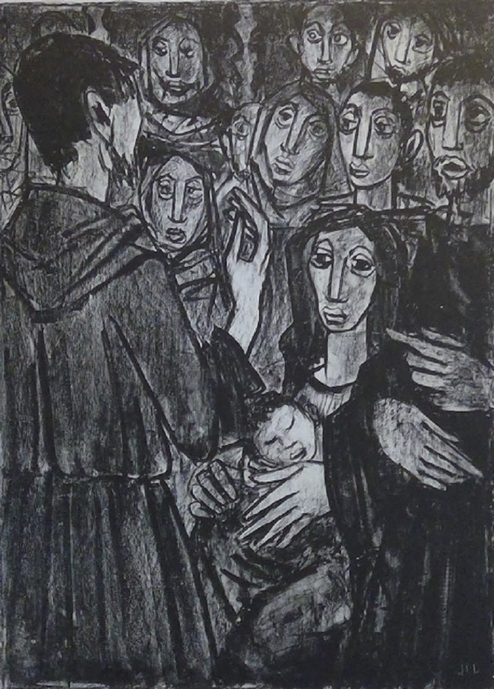 Loisel Saint François prêchant devant une mère et son enfant (EA, 1961)