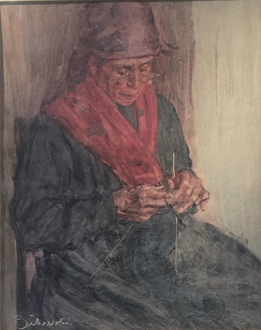 Silvestri Vieille Femme cousant 1936