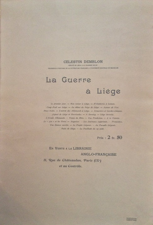 Steinlen L'exode belge 1915