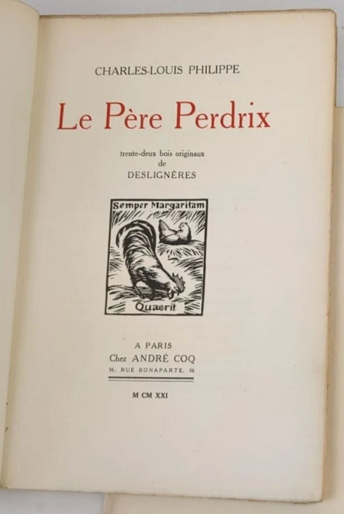 Deslignères Charles-Louis Philippe Le Père Perdrix 1921