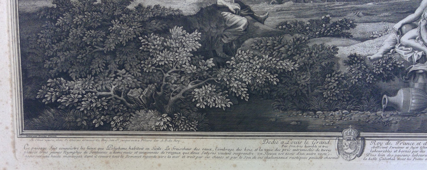 Baudet Paysage sicilien avec Polyphème d'après Poussin